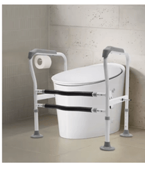 Adjustable Toilet safety Rails for bathroom for Pregnant women, and for the Elderly and Disabled. GrippLyfe.com