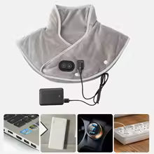 Neck heating pad with shoulder wrap for cramps, pain and fatigue relief. GrippLyfe