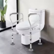 Adjustable Toilet safety Rails for bathroom for Pregnant women, and for the Elderly and Disabled. GrippLyfe.com