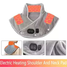 Neck heating pad with shoulder wrap for cramps, pain and fatigue relief. GrippLyfe