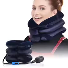 Cervical Neck Traction Device for chronic neck & shoulder alignment pain, inflatable trench collar for neck relief GrippLyfe.com