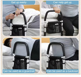 Bed rails with Grab Handle and Storage Pocket for the Elderly, Handicapped, or Pregnant Women. GrippLyfe